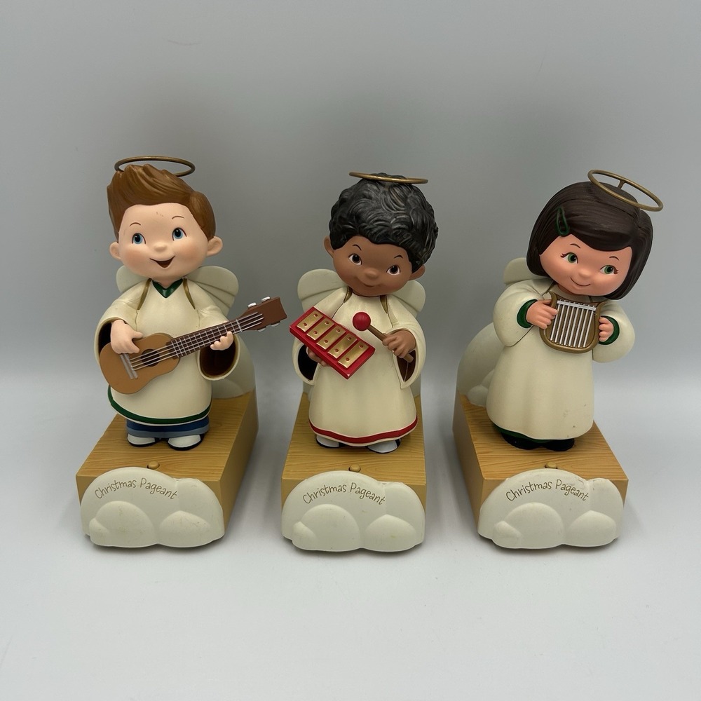 (3) Hallmark Wireless Children's Angel Choir Christmas Pageant‎ Figurine WORKS